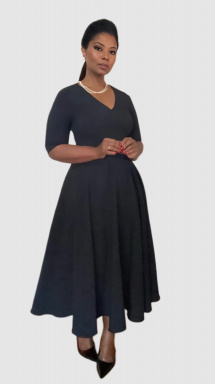 Pamela Dress - V Neck -Black