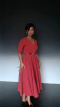Pamela Dress- V Neck - Crimson