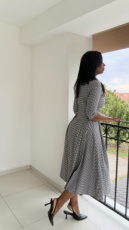 Lela Dress Houndstooth Print